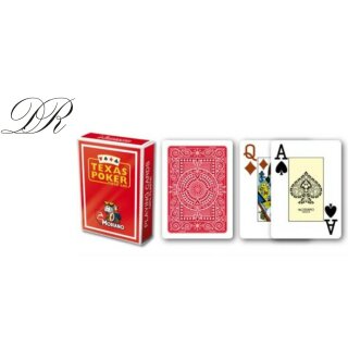 MODIANO Texas POKER Spielkarten 100% Plastik 54 Blatt rot 2er Jumbo Index